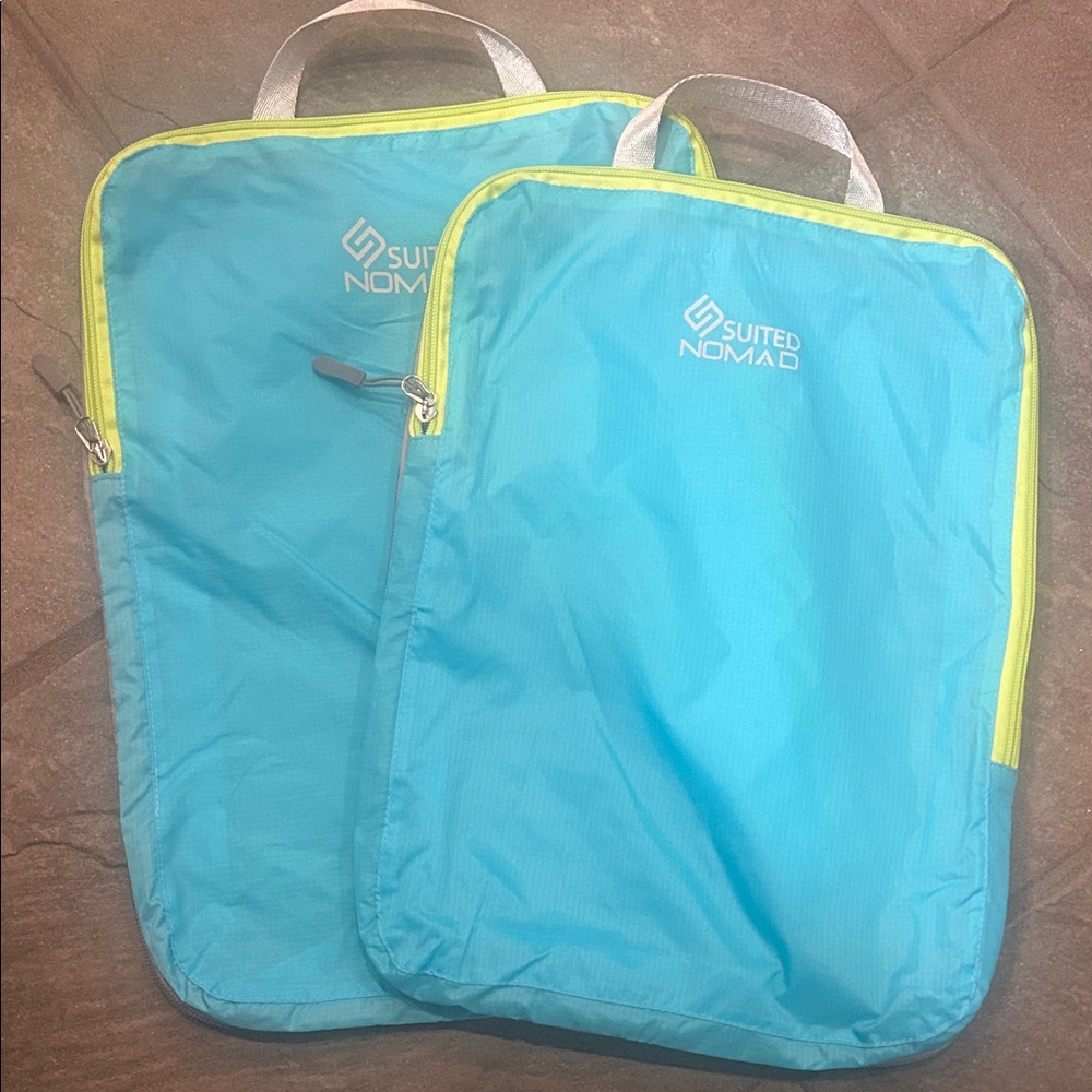 Set/2 Suited Nomad Turquoise ultra light Compression Packing Cubes